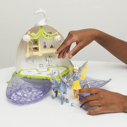 Schleich Bayala Fairy Vet Blossom -14-Piece Fairy House Toy Set with Figurine Including Magical Twinkle Fairy House and Enchanting Fairy Vet Kit - Fun Fairy Toys Gift for Girls and Boys Ages 5-12