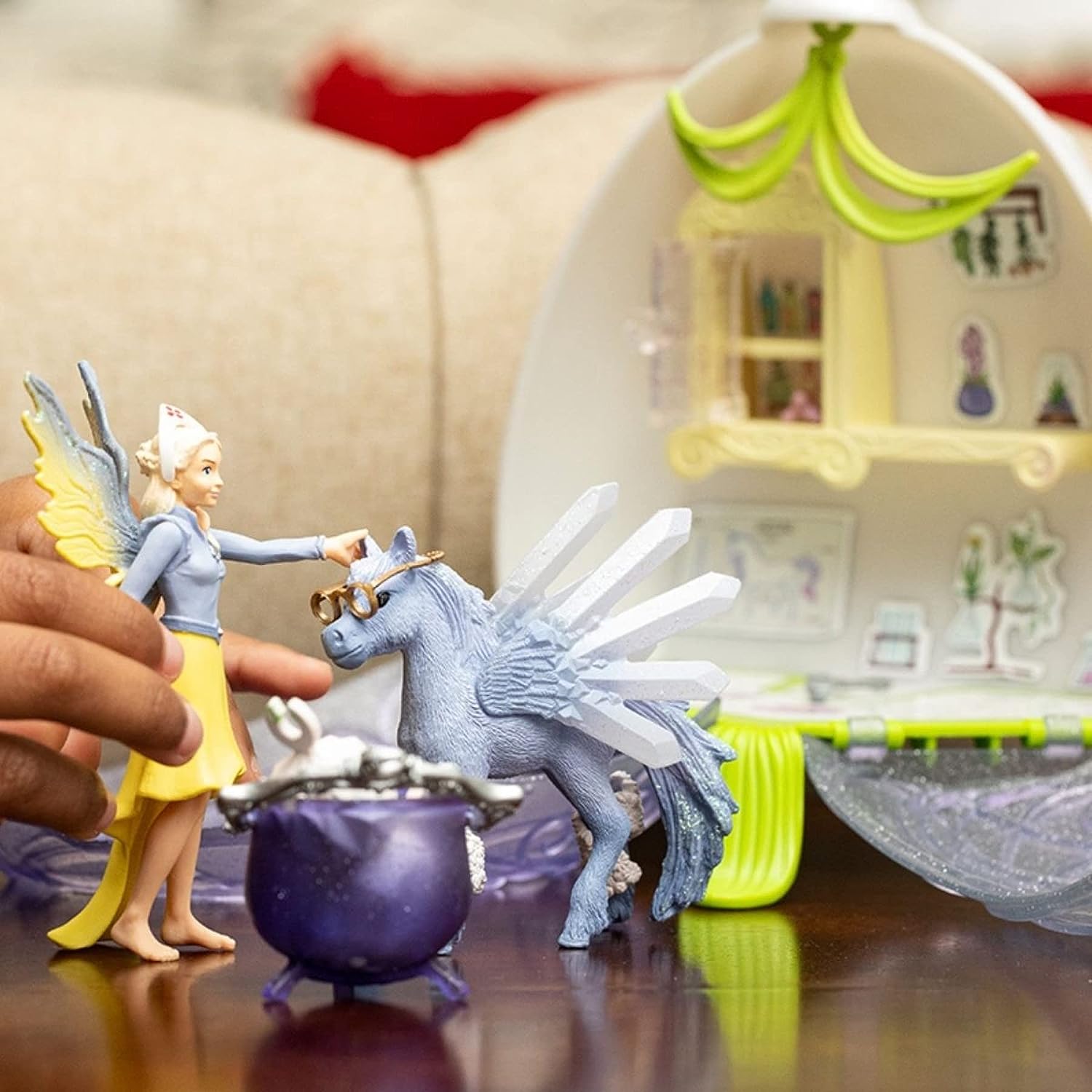 Schleich Bayala Fairy Vet Blossom -14-Piece Fairy House Toy Set with Figurine Including Magical Twinkle Fairy House and Enchanting Fairy Vet Kit - Fun Fairy Toys Gift for Girls and Boys Ages 5-12