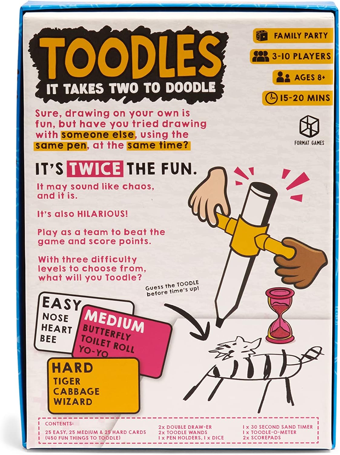 Juego de fiesta Toodles,Divertido juego de dibujo para la noche de juego,Juego cooperativo,Tiempo promedio de juego de 15 a 20 minutos,Fabricado por Format Games