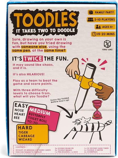 Juego de fiesta Toodles,Divertido juego de dibujo para la noche de juego,Juego cooperativo,Tiempo promedio de juego de 15 a 20 minutos,Fabricado por Format Games