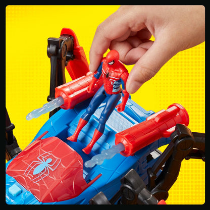 Spider-Man Marvel Krabbelspinne mit Wasserspritze, Superhelden-Spielzeug ab 4 Jahren, feuert Projektile und Wasser ab, Red