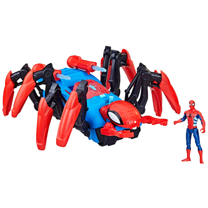 Spider-Man Marvel Krabbelspinne mit Wasserspritze, Superhelden-Spielzeug ab 4 Jahren, feuert Projektile und Wasser ab, Red