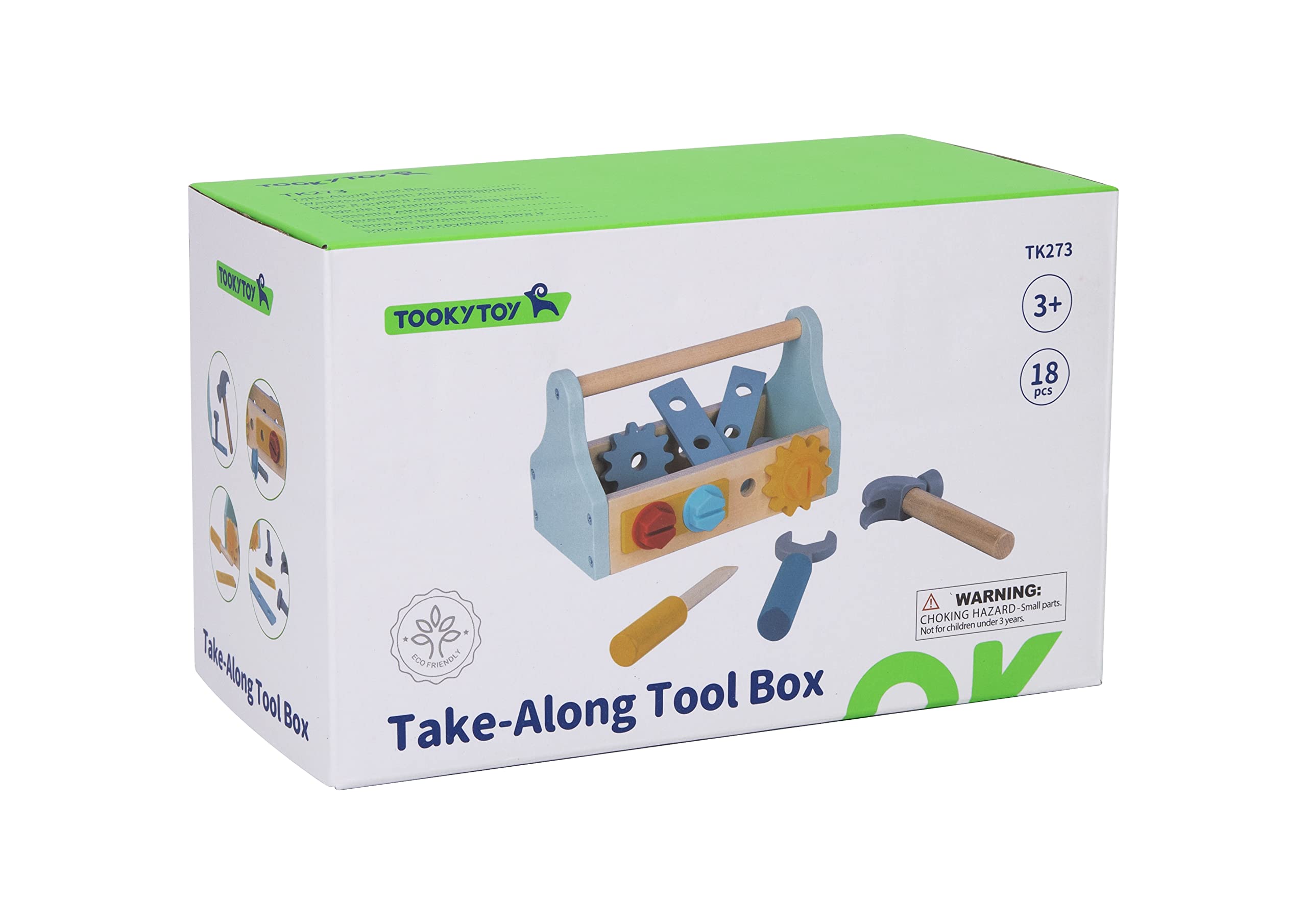 Tooky Toy TK273 Wooden Take-Along Tool Box