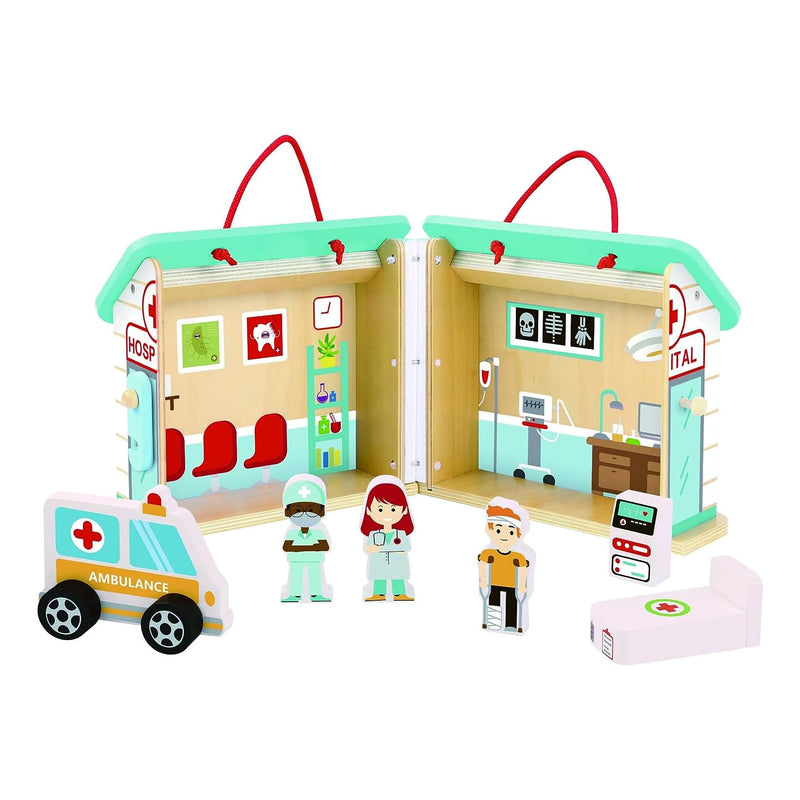 Tooky Toy TK490 Wooden Foldable Hospital