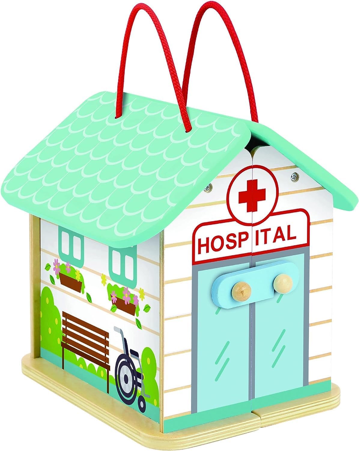 Tooky Toy TK490 Wooden Foldable Hospital