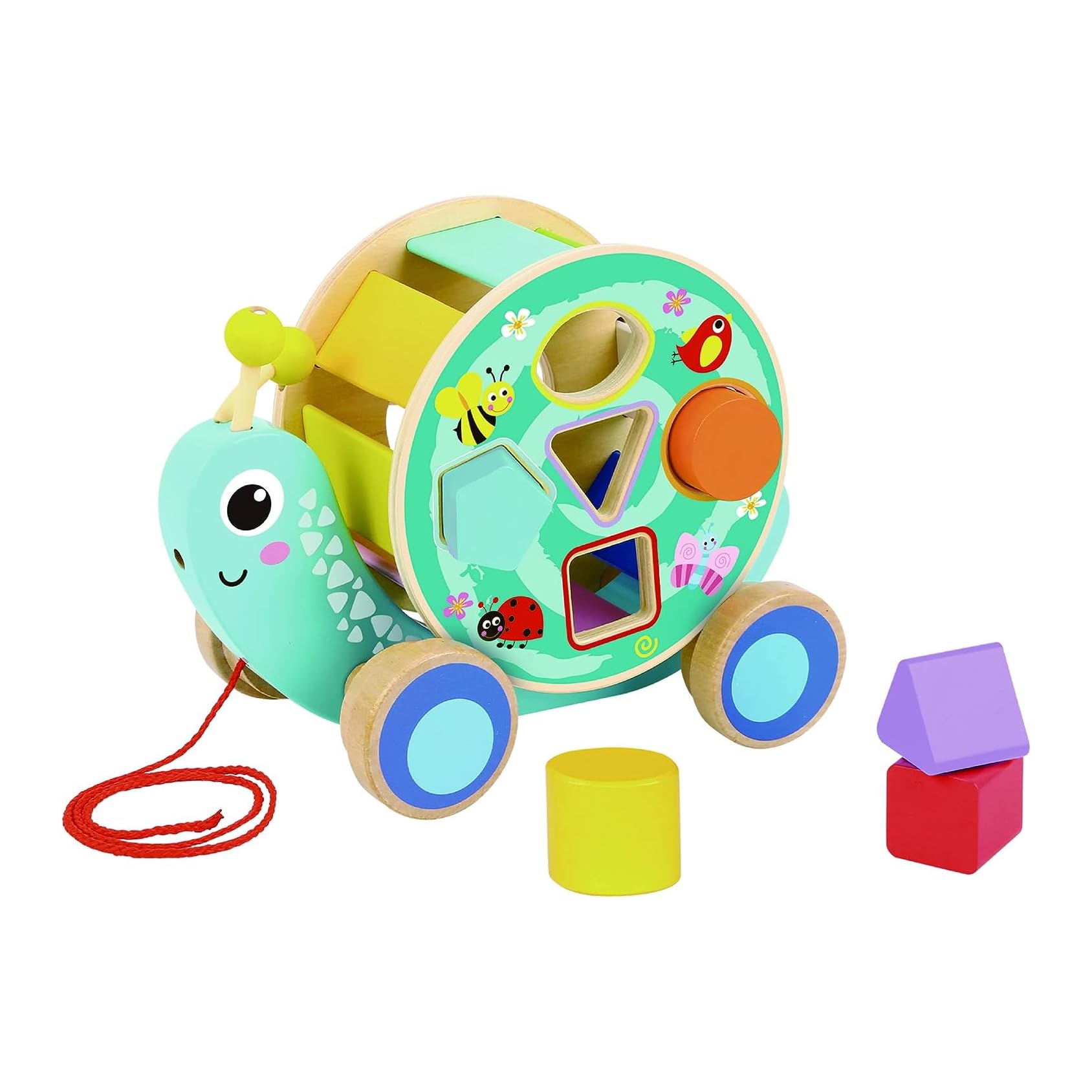 Tooky Toy TK491 Wooden Pull Along-Snail