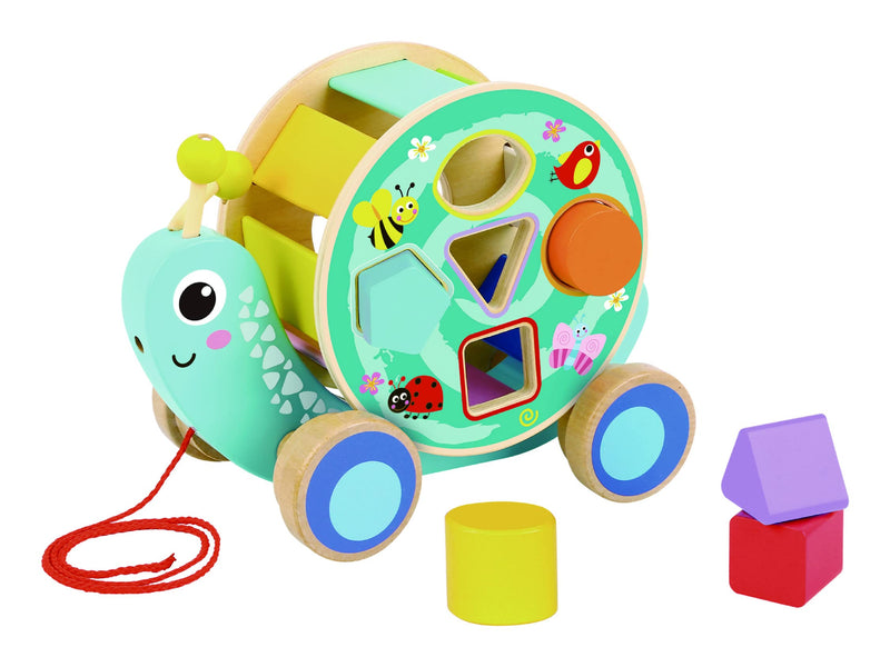 Tooky Toy TK491 Wooden Pull Along-Snail