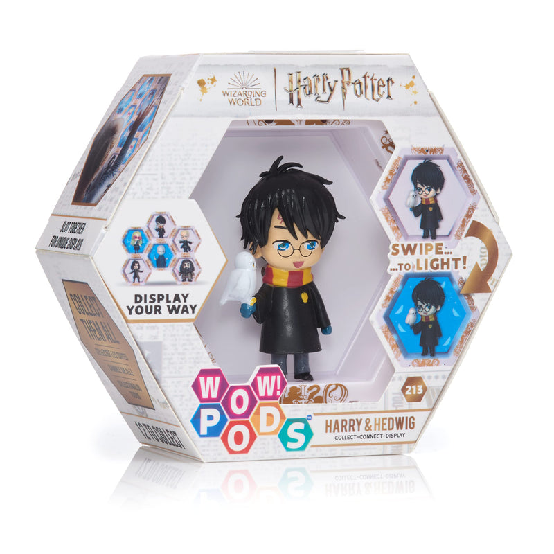 WOW! PODS Harry Potter and Hedwig Wizarding World Light-Up Bobble-Head | Official Collectable Toy with Mystery Light Reveal | Collect Connect and Display | Number 213 in Collection
