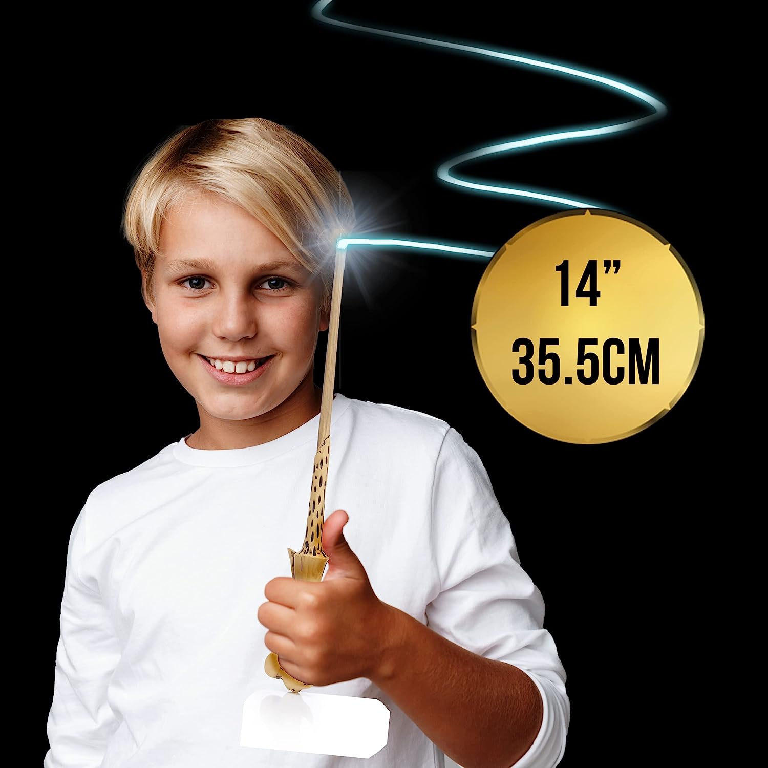 WOW! STUFF Voldermort Lumos Wand Light up 14", Harry Potter Official Wands and Wizarding World, Toys and Collectables, Role Play or Dress-up Costume Accessory for Girls and Boys, Ages 8+, Beige 14 inches Voldemort Single