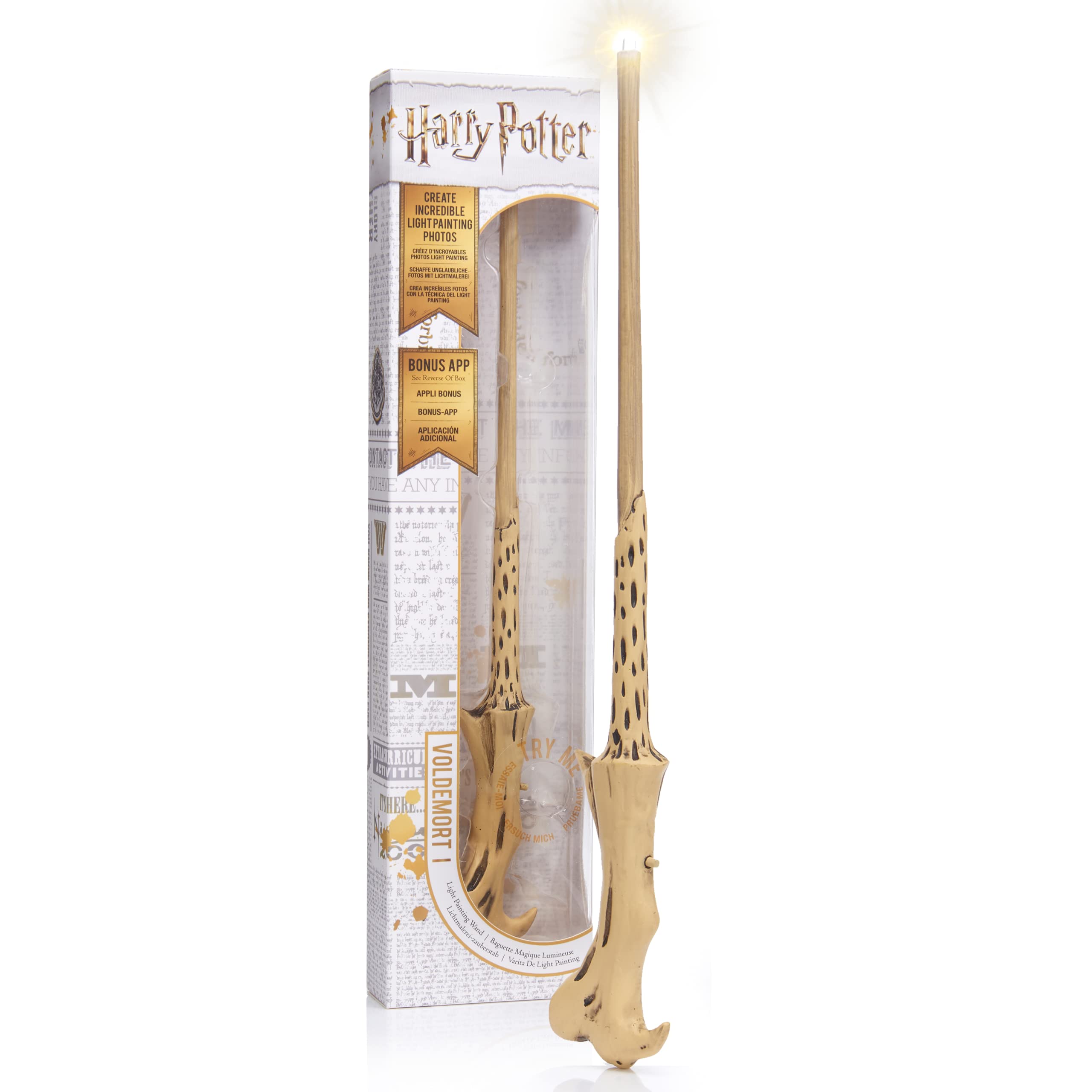 WOW! STUFF Voldermort Lumos Wand Light up 14", Harry Potter Official Wands and Wizarding World, Toys and Collectables, Role Play or Dress-up Costume Accessory for Girls and Boys, Ages 8+, Beige 14 inches Voldemort Single