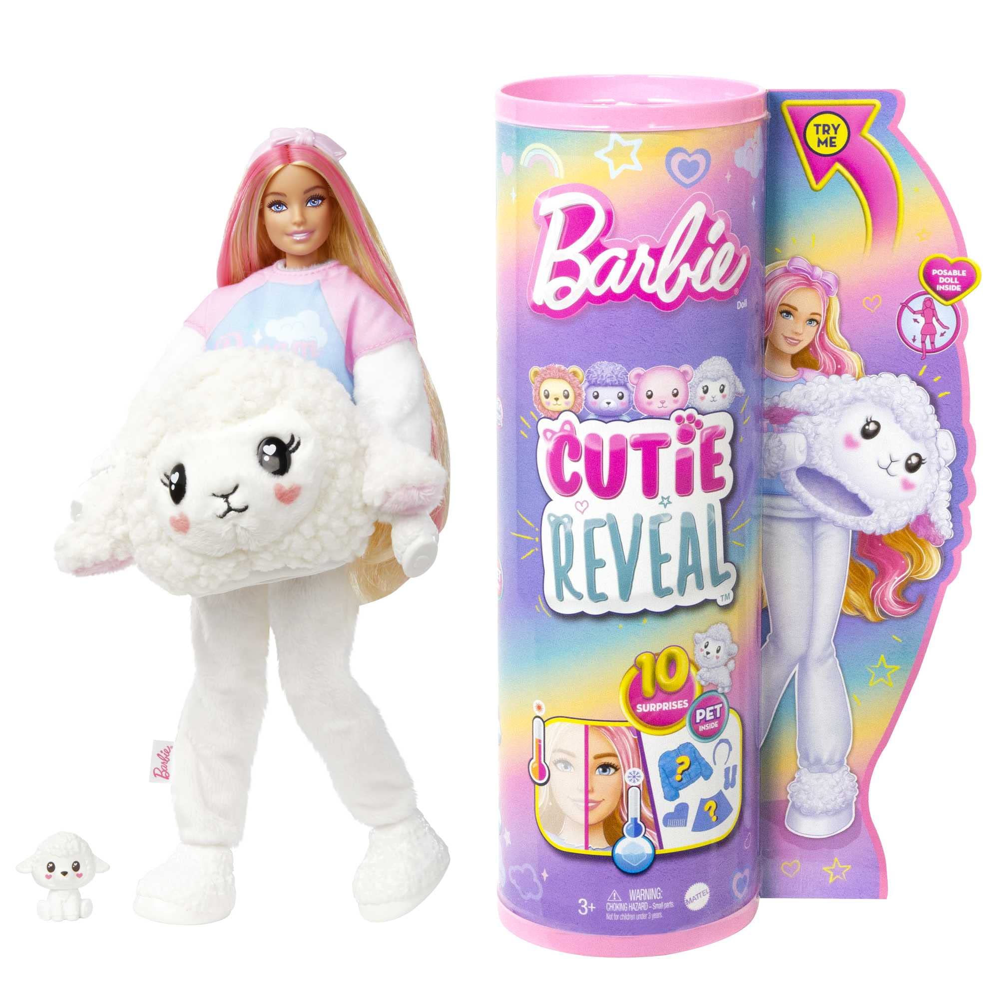 Barbie Cutie Reveal Doll & Accessories, Lion Plush Costume & 10 Surprises Including Color Change, “Hope” Cozy Cute Tees, HKR06 Cozy Cute Tees Lion
