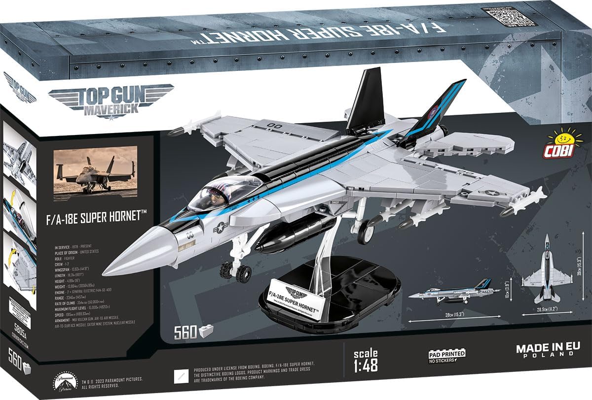 COBI 5805 F/A-18E Super Hornet Top Gun Building Blocks, Silver