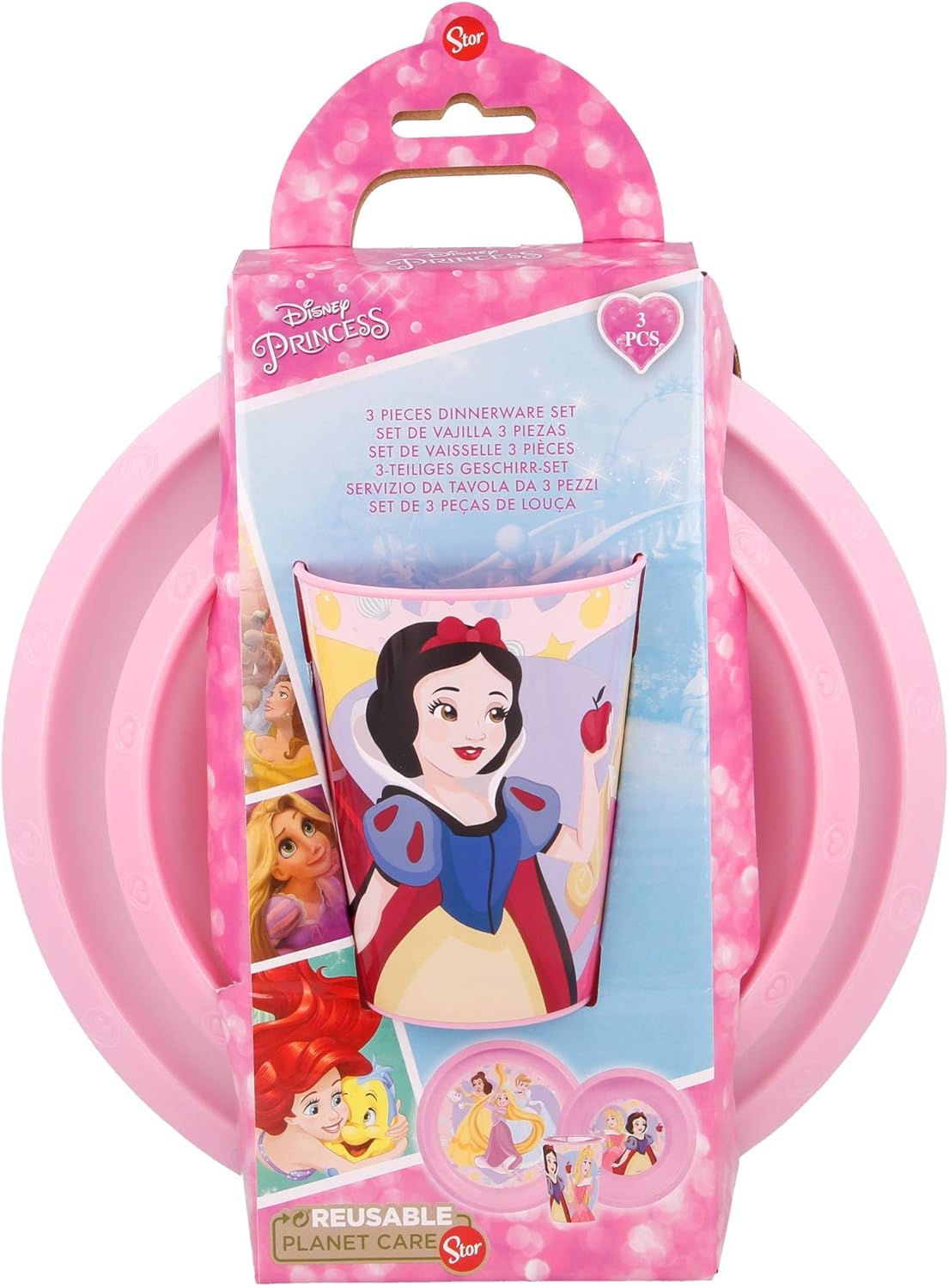 Easy Set of 3 (Plate, Bowl and Cup 260 ml) in Disney Princess True Case