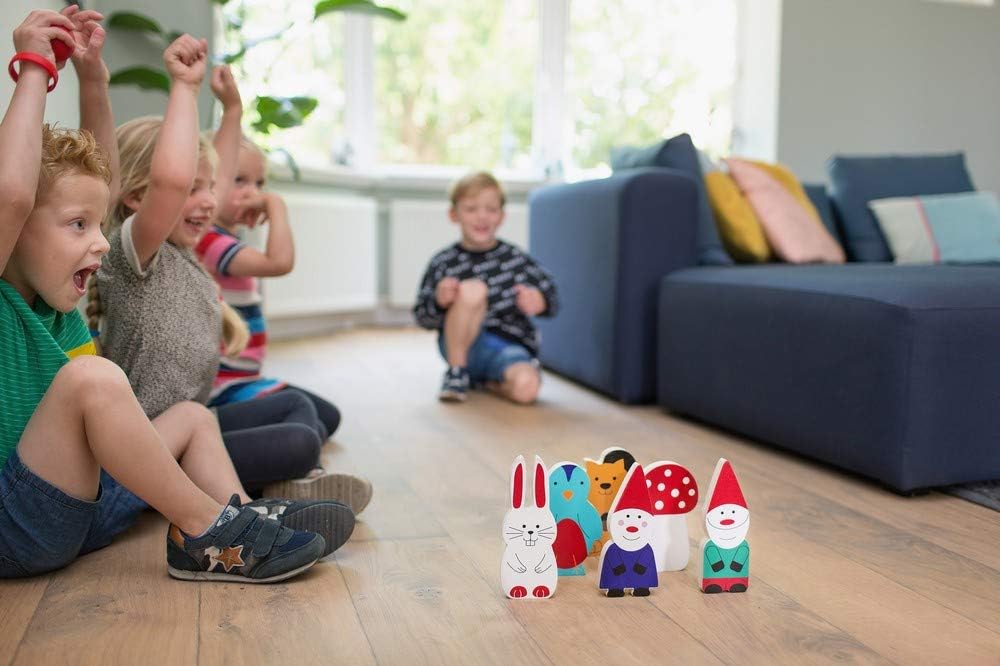 BS TOYS- Bowling en Bois Boliches, Multicolor, Small (138-001-001