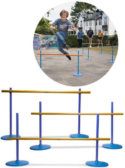 BS Toys Hurdles - Obstacle game - Limbo game - Ideal For Outdoors - Suitable For Children from 6 years - Blue - 102 x 2 x 56 cm