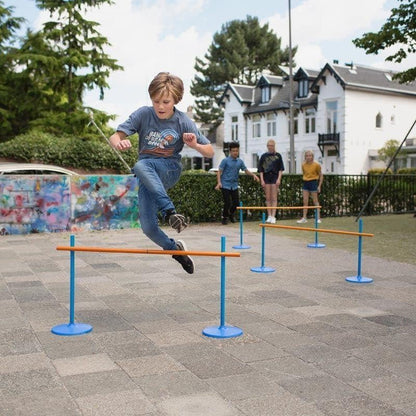BS Toys Hurdles - Obstacle game - Limbo game - Ideal For Outdoors - Suitable For Children from 6 years - Blue - 102 x 2 x 56 cm