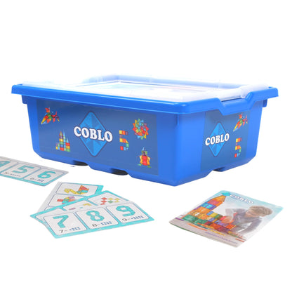 Coblo Classic - Schoolbox: Magnetic Building Blocks Including Activity Cards - Educational Toys - Creativity & Imagination - Gift Idea - 200 Pieces