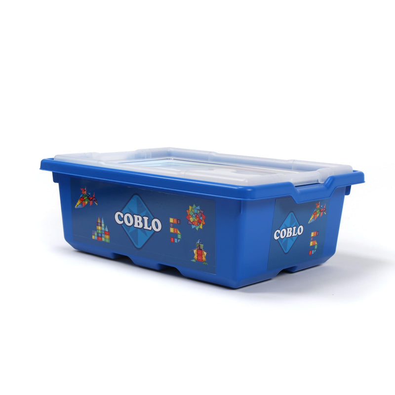Coblo Classic - Schoolbox: Magnetic Building Blocks Including Activity Cards - Educational Toys - Creativity & Imagination - Gift Idea - 200 Pieces