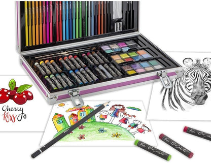 Nassau - Art set 79 pcs in metal box, purple - 36x23cm - (K-AR0926/GE)
