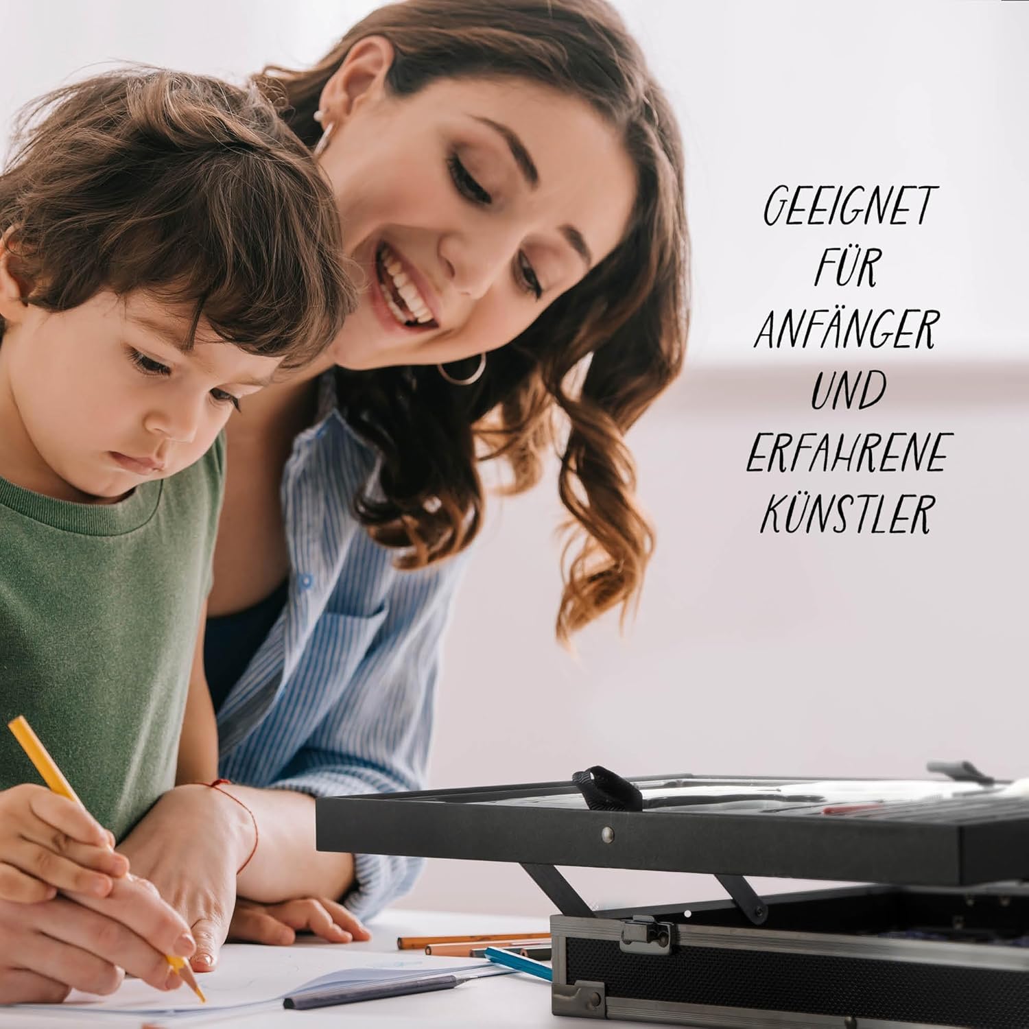 Nassau Fine Art Malkoffer | 145-teiliger Kunstzeichenkasten in Metall-Aufbewahrungsbox| Kreativitätsbox für Kinder und Erwachsene | Buntstifte, Aquarellfarben, Pastellkreiden | Hobby, Schule & Beruf