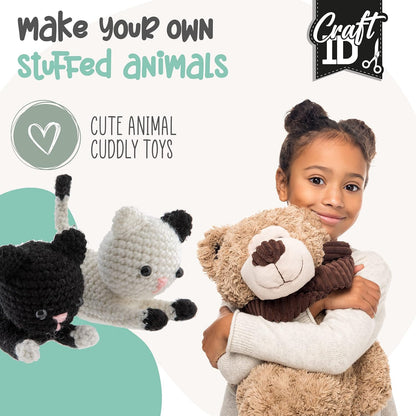 Craft Sensations Crochet Sets for Beginners | Amigurumi Set | Kittens | Starter Crochet Pack | Crochet Hook Set Children and Adults | Crochet Packages Cuddly Toys | Crochet Set Animals
