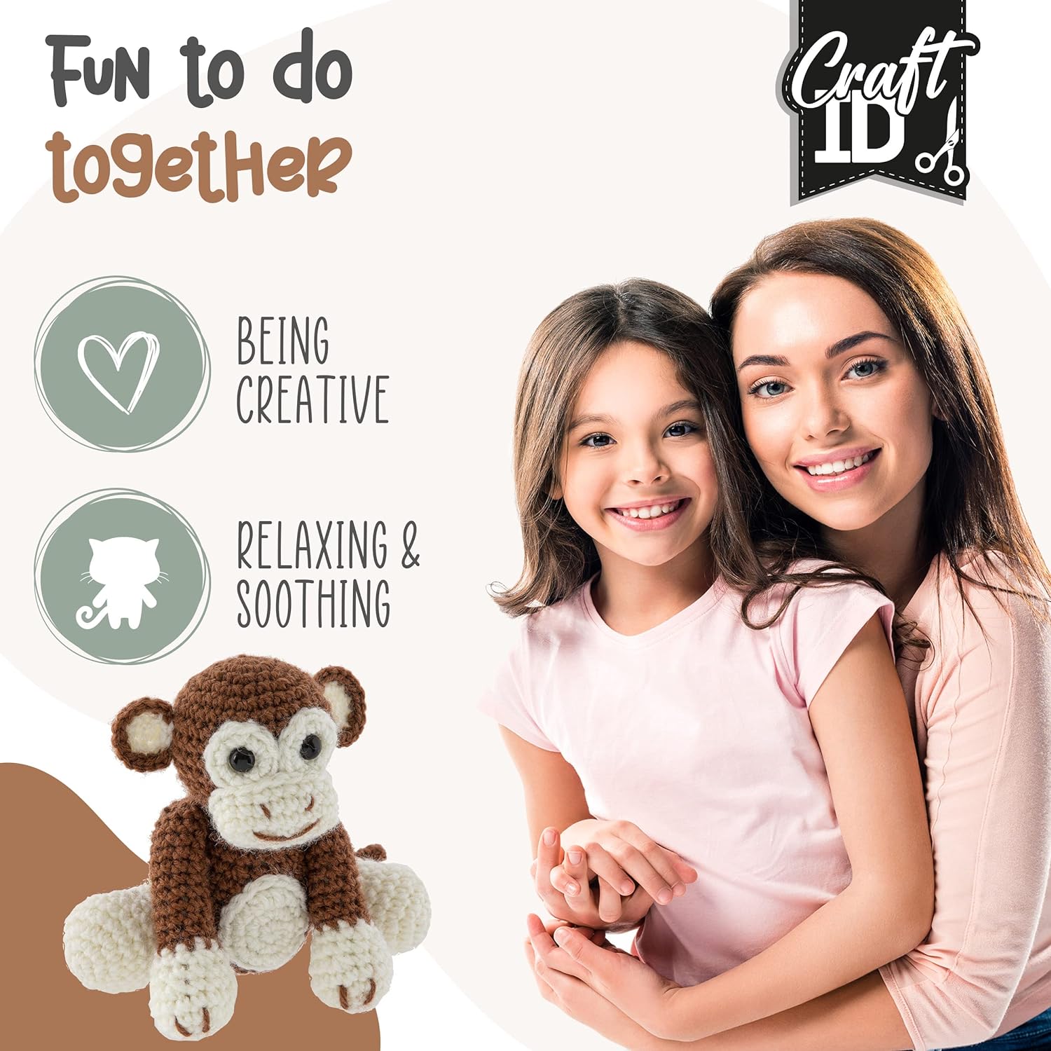 Craft Id - Crochet Kit Monkey, 15X9X13,5 Cm - (K-Cr1704/Ge)