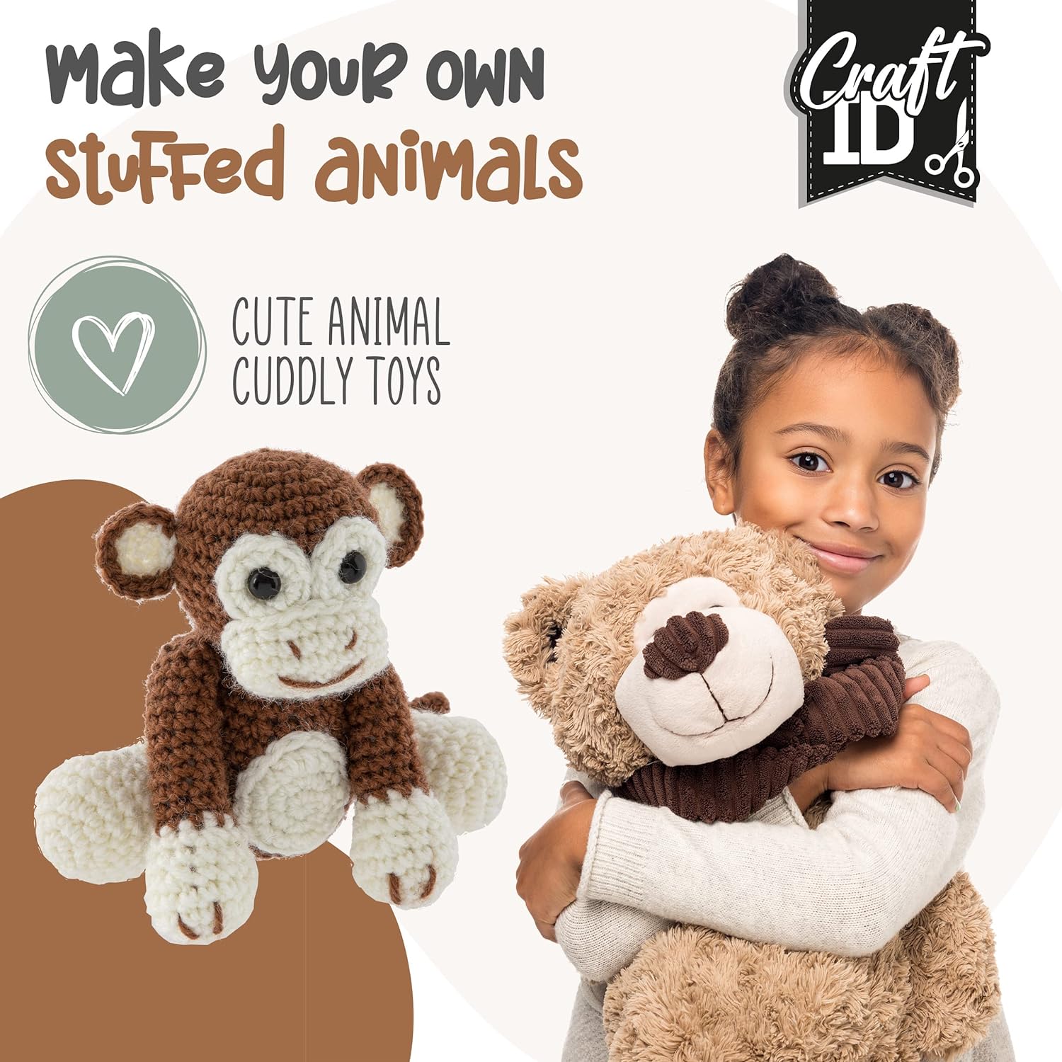 Craft Id - Crochet Kit Monkey, 15X9X13,5 Cm - (K-Cr1704/Ge)