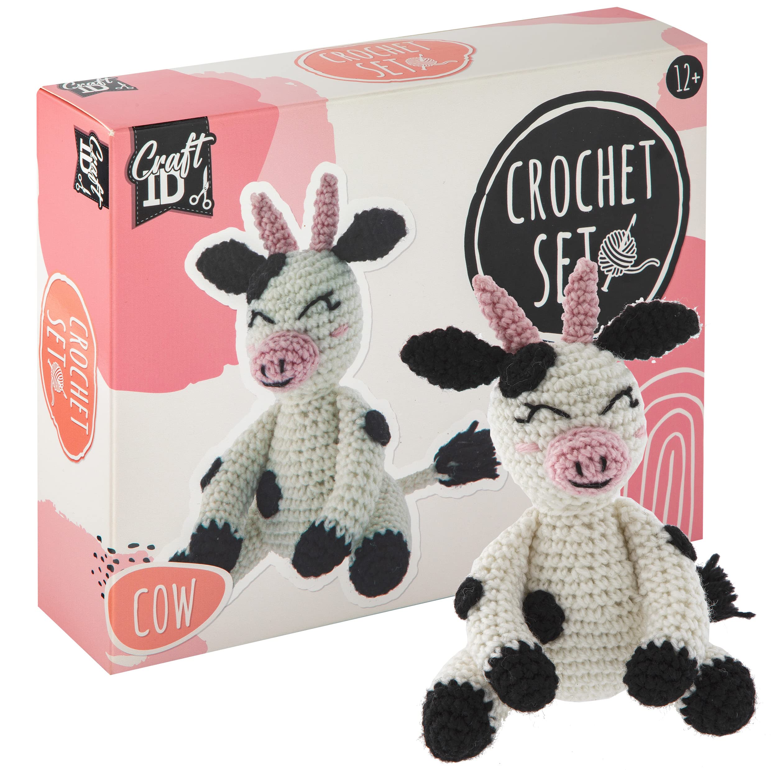 Craft ID Cow Crochet Set, Amigurumi Set, Crochet Package, Children and Adults, Crochet Packages, Cuddly Toys, Crochet Set, Animals, Experienced Crochet Kit