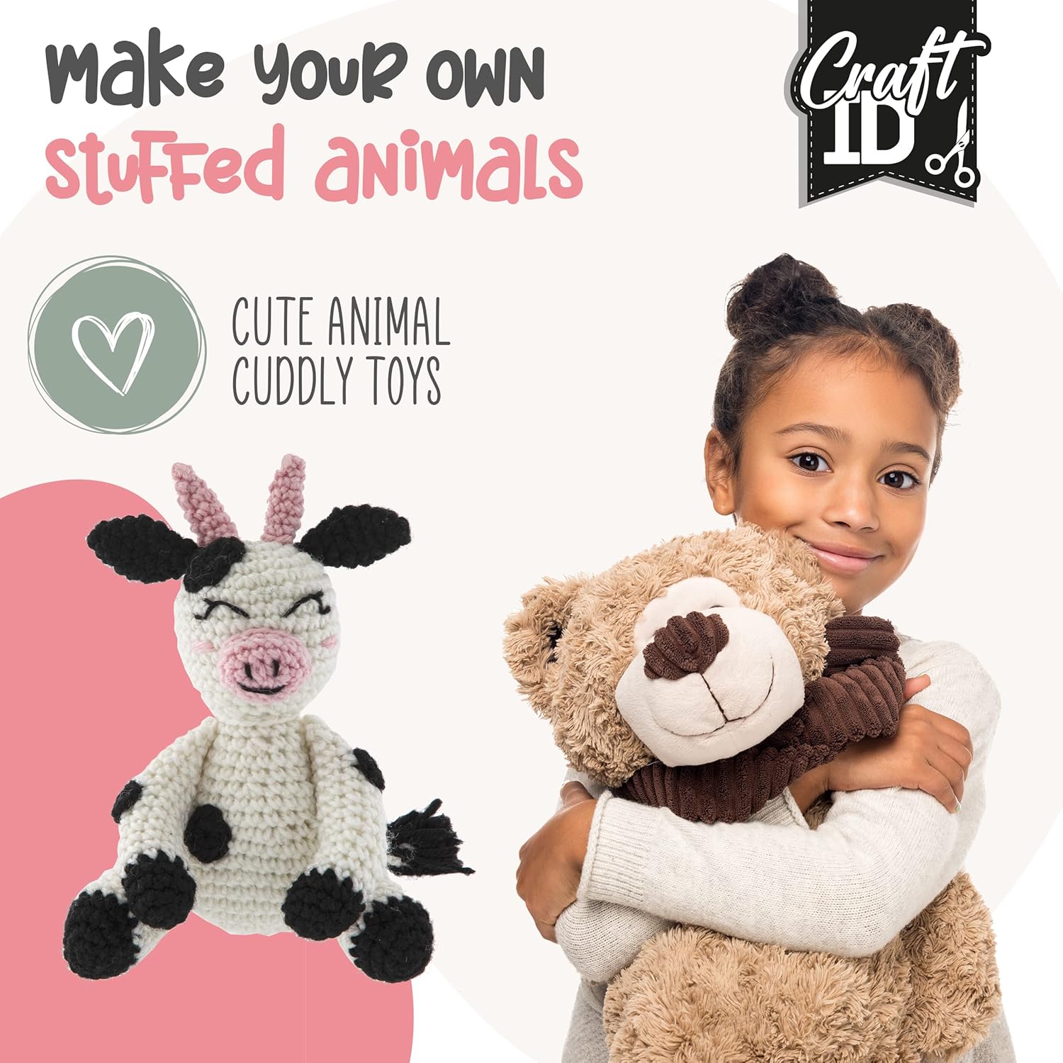 Craft ID Cow Crochet Set, Amigurumi Set, Crochet Package, Children and Adults, Crochet Packages, Cuddly Toys, Crochet Set, Animals, Experienced Crochet Kit