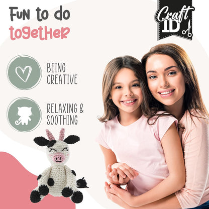 Craft ID Cow Crochet Set, Amigurumi Set, Crochet Package, Children and Adults, Crochet Packages, Cuddly Toys, Crochet Set, Animals, Experienced Crochet Kit
