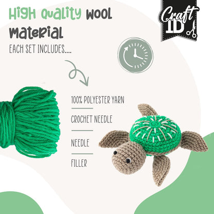Craft ID Turtle Crochet Set, Amigurumi Set, Crochet Package, Children and Adults, Crochet Packages, Cuddly Toys, Crochet Set, Animals, Experienced Crochet Kit