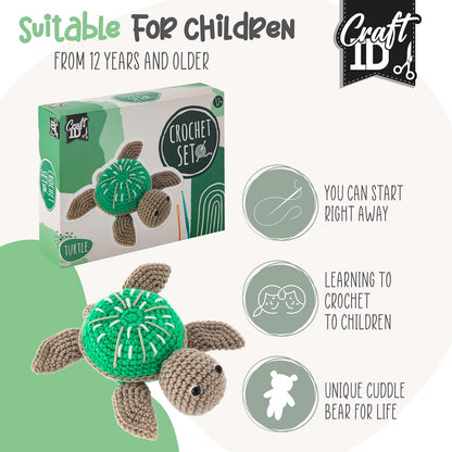 Craft ID Turtle Crochet Set, Amigurumi Set, Crochet Package, Children and Adults, Crochet Packages, Cuddly Toys, Crochet Set, Animals, Experienced Crochet Kit