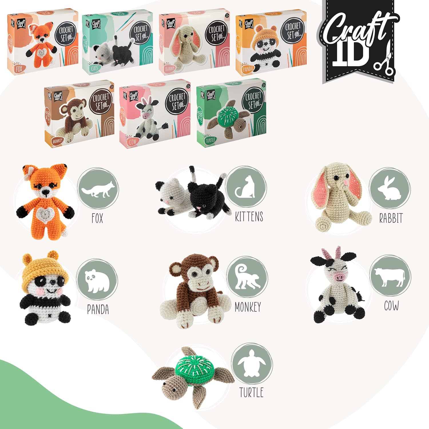 Craft ID Turtle Crochet Set, Amigurumi Set, Crochet Package, Children and Adults, Crochet Packages, Cuddly Toys, Crochet Set, Animals, Experienced Crochet Kit