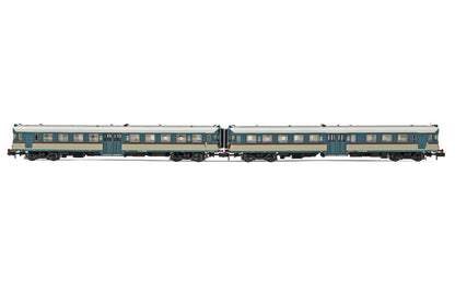 FS ALn 668 3100er-Reihe Dieseltriebwagen, 2 Stück, mit 1 Doppeltür, Originallackierung, flache Fenster, Epoche V