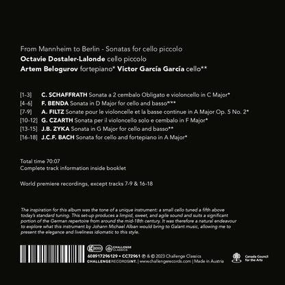 From Mannheim to Berlin: Sonatas for Cello Piccolo