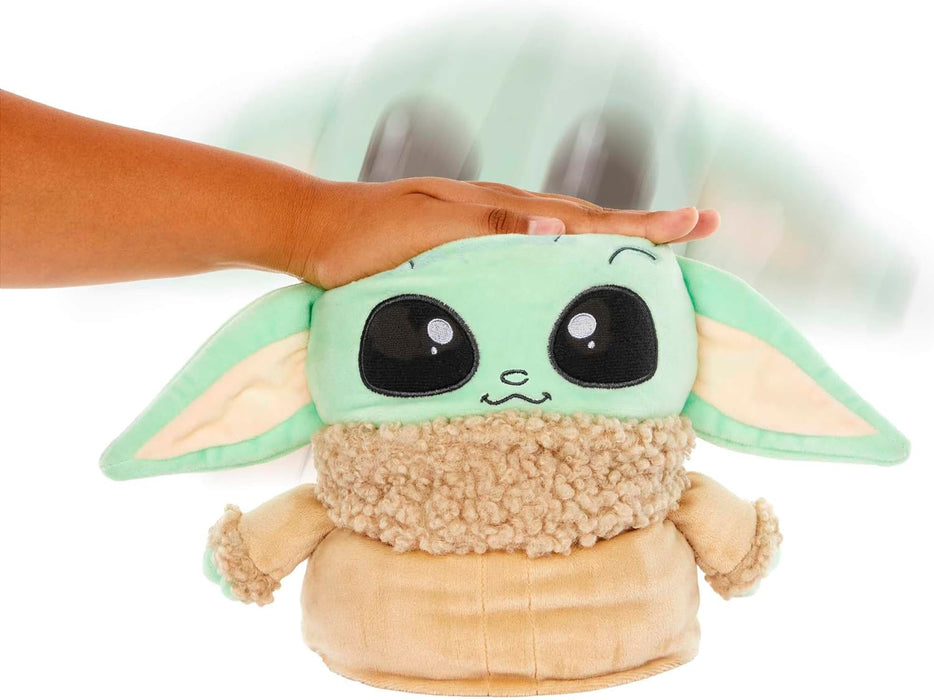 Mattel Star Wars The Mandalorian Peluche Grogu saltarín que salta y emite sonidos si le aprietas la cabeza hacia abajo, juguete +3 años (HPG48)