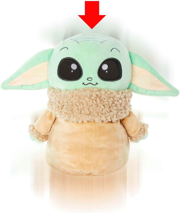 Mattel Star Wars The Mandalorian Peluche Grogu saltarín que salta y emite sonidos si le aprietas la cabeza hacia abajo, juguete +3 años (HPG48)