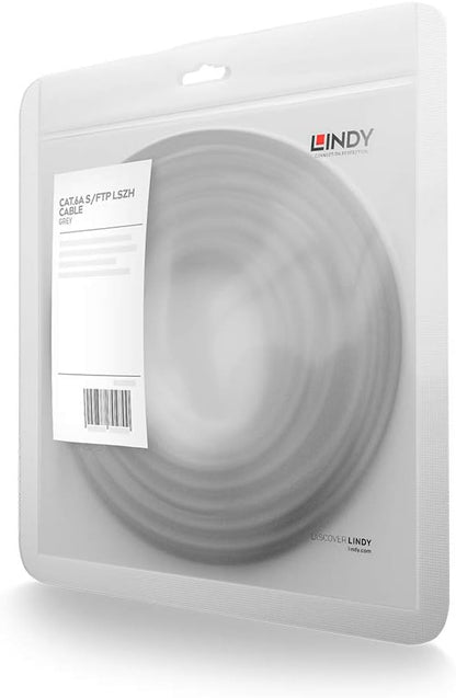 LINDY Cat.6A S/FTP PIMF LSOH, grau, 1m Patchkabel