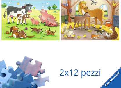 Ravensburger Animal's Children Jigsaw Puzzle (2 x 12 Piece