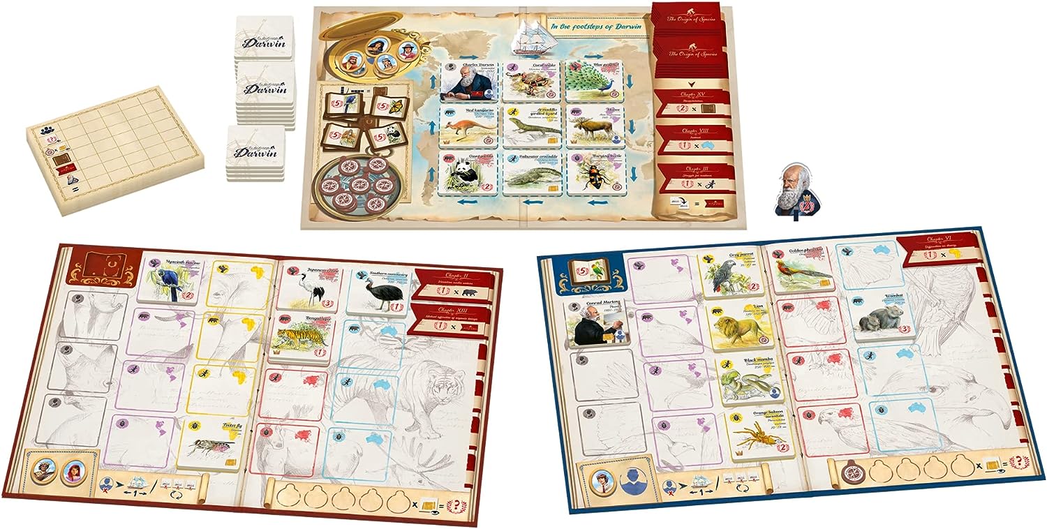 in The Footsteps of Darwin | Tile Laying Board Game | Ages 8+ | 2 to 5 Players | 30 Minutes