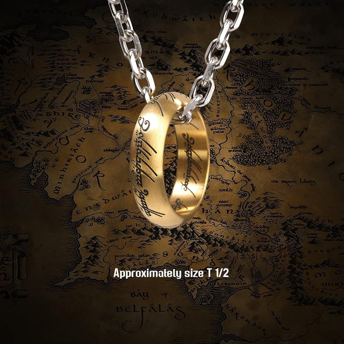 The Noble Collection The Lord of the Rings The One Ring - Anodised Stainless Steel One Ring on 24in (61cm) Chain - Officially Licensed Film Set Movie Props Jewellery Gifts