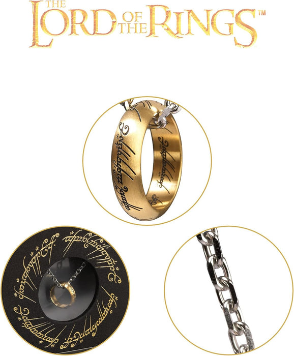 The Noble Collection The Lord of the Rings The One Ring - Anodised Stainless Steel One Ring on 24in (61cm) Chain - Officially Licensed Film Set Movie Props Jewellery Gifts