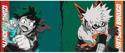 Abysse Corp My Hero Academia Izuku & Bakugo Mug Black/Red/Turquoise Printed 100% Ceramic 16 oz., Multicoloured (Z110215