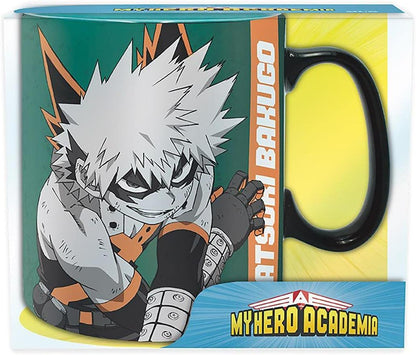 Abysse Corp My Hero Academia Izuku & Bakugo Mug Black/Red/Turquoise Printed 100% Ceramic 16 oz., Multicoloured (Z110215