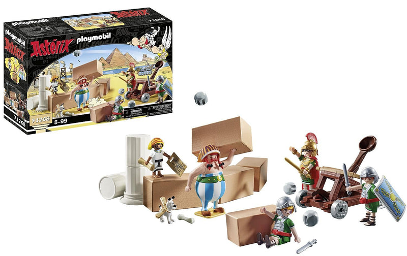 PLAYMOBIL Asterix 71268 Numerobis und die Schlacht um den Palast, funktionierendes Katapult der Römer, Obelix, Numerobis, Idefix und 3 romische Soldaten, Spielzeug für Kinder ab 5 Jahren