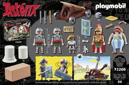 PLAYMOBIL Asterix 71268 Numerobis und die Schlacht um den Palast, funktionierendes Katapult der Römer, Obelix, Numerobis, Idefix und 3 romische Soldaten, Spielzeug für Kinder ab 5 Jahren