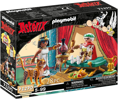 PLAYMOBIL Asterix 71270 César y Cleopatra, César y Cleopatra con Leopardo, Juguete para niños a Partir de 5 años