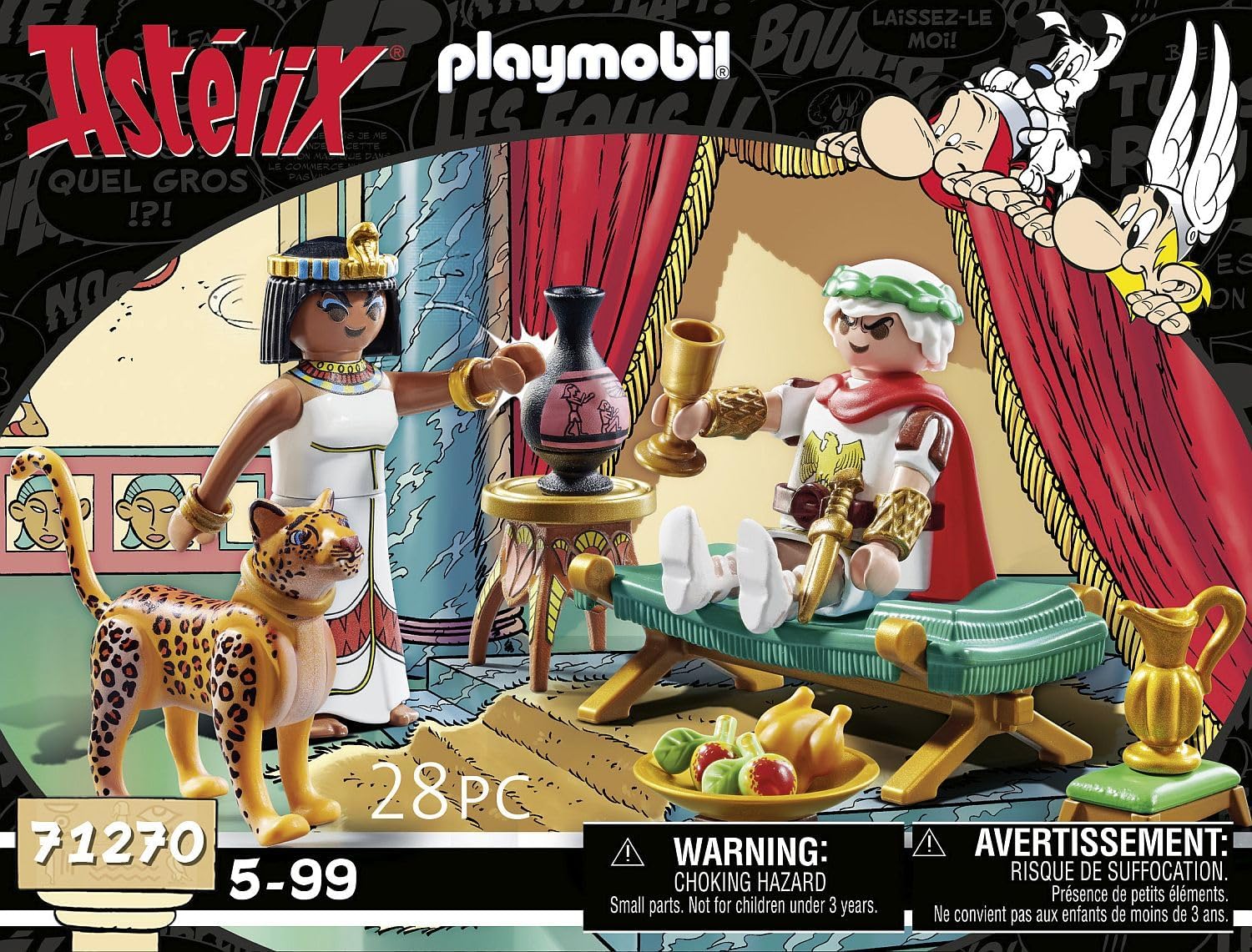PLAYMOBIL Asterix 71270 César y Cleopatra, César y Cleopatra con Leopardo, Juguete para niños a Partir de 5 años