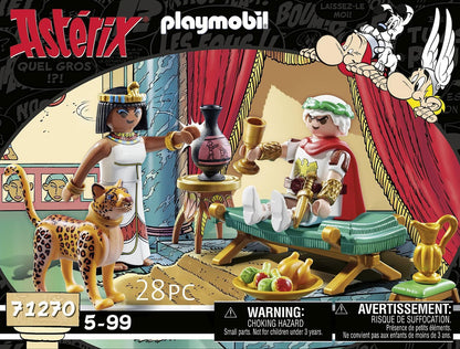 PLAYMOBIL Asterix 71270 César y Cleopatra, César y Cleopatra con Leopardo, Juguete para niños a Partir de 5 años