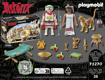 PLAYMOBIL Asterix 71270 César y Cleopatra, César y Cleopatra con Leopardo, Juguete para niños a Partir de 5 años